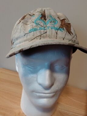 Realtree Camo Hat with Teal Embroidered Logo